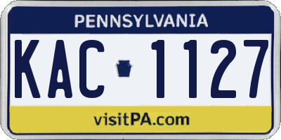PA license plate KAC1127