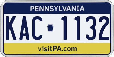 PA license plate KAC1132