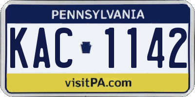 PA license plate KAC1142