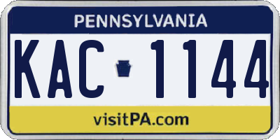 PA license plate KAC1144