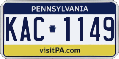 PA license plate KAC1149