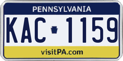 PA license plate KAC1159