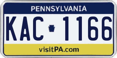 PA license plate KAC1166