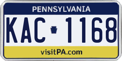 PA license plate KAC1168
