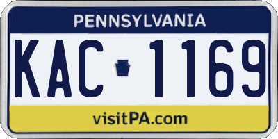 PA license plate KAC1169