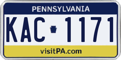 PA license plate KAC1171