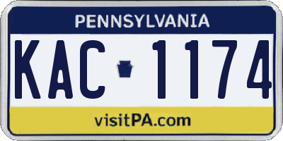 PA license plate KAC1174