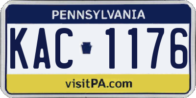 PA license plate KAC1176
