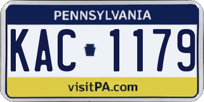PA license plate KAC1179