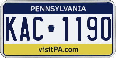 PA license plate KAC1190