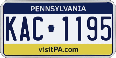 PA license plate KAC1195