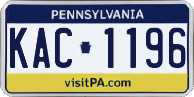PA license plate KAC1196