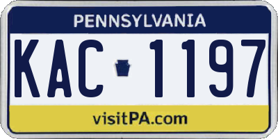 PA license plate KAC1197