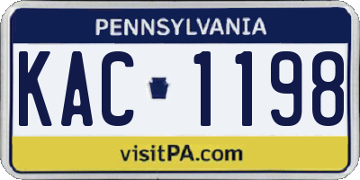 PA license plate KAC1198
