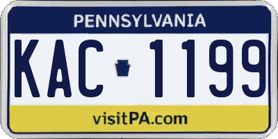 PA license plate KAC1199
