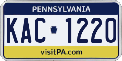 PA license plate KAC1220
