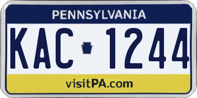 PA license plate KAC1244