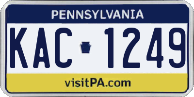PA license plate KAC1249