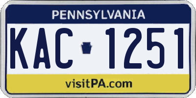 PA license plate KAC1251