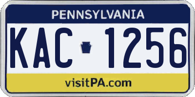 PA license plate KAC1256