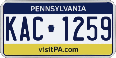 PA license plate KAC1259