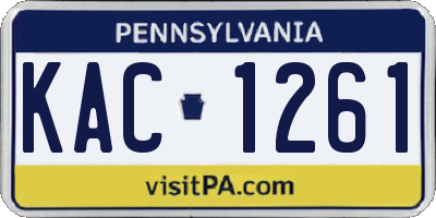 PA license plate KAC1261