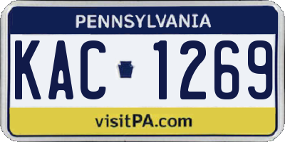 PA license plate KAC1269