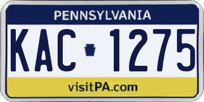 PA license plate KAC1275