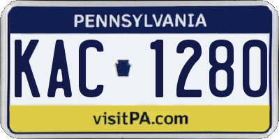 PA license plate KAC1280