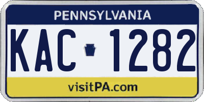 PA license plate KAC1282