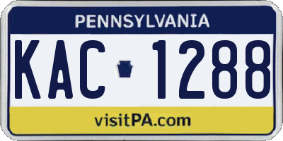 PA license plate KAC1288