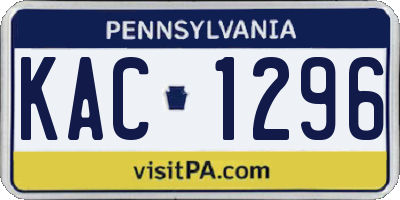 PA license plate KAC1296