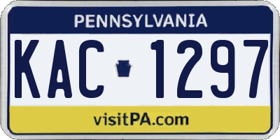 PA license plate KAC1297