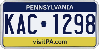 PA license plate KAC1298