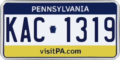 PA license plate KAC1319