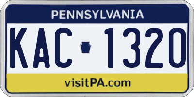 PA license plate KAC1320