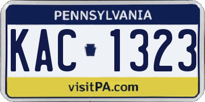 PA license plate KAC1323