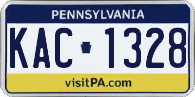 PA license plate KAC1328