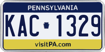 PA license plate KAC1329