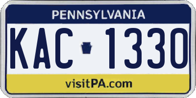 PA license plate KAC1330