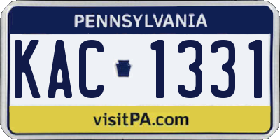 PA license plate KAC1331
