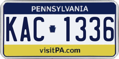 PA license plate KAC1336