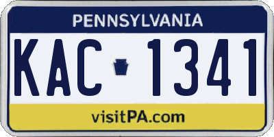 PA license plate KAC1341