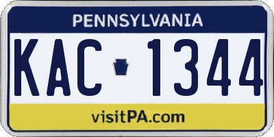 PA license plate KAC1344