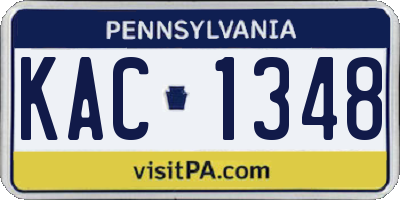 PA license plate KAC1348