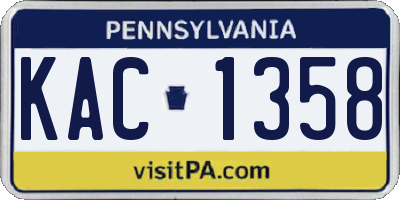 PA license plate KAC1358
