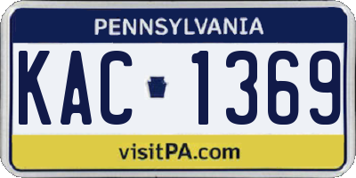 PA license plate KAC1369