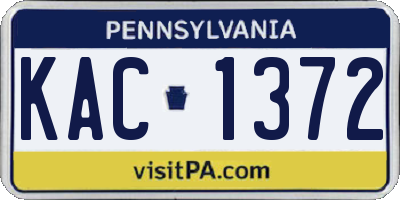 PA license plate KAC1372