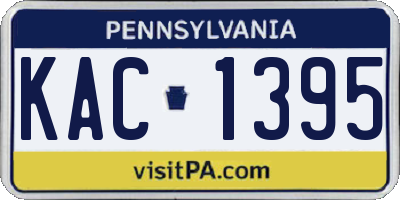 PA license plate KAC1395