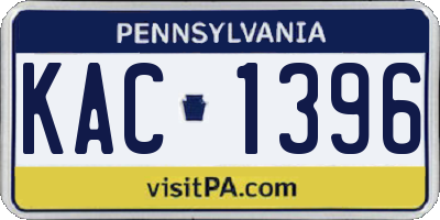 PA license plate KAC1396